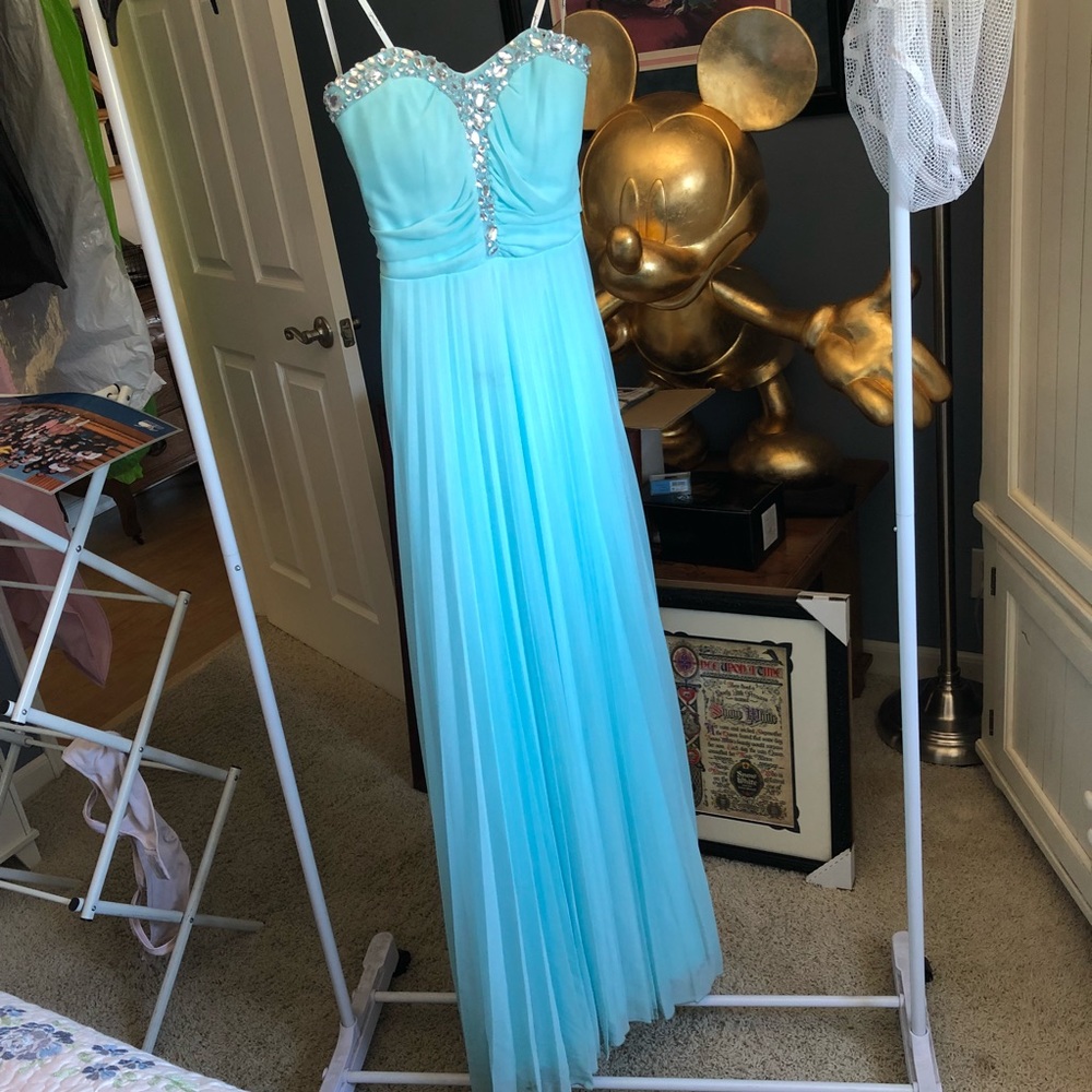 Blue flow dress